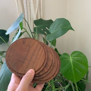 Set of 4 wooden coasters